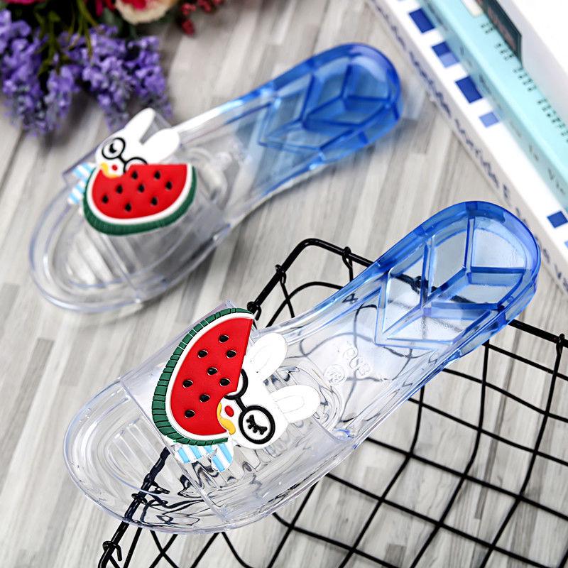 Fruit Parent-child Slippers Female Summer Beach Fashion Transparent Slippers Soft Bottom