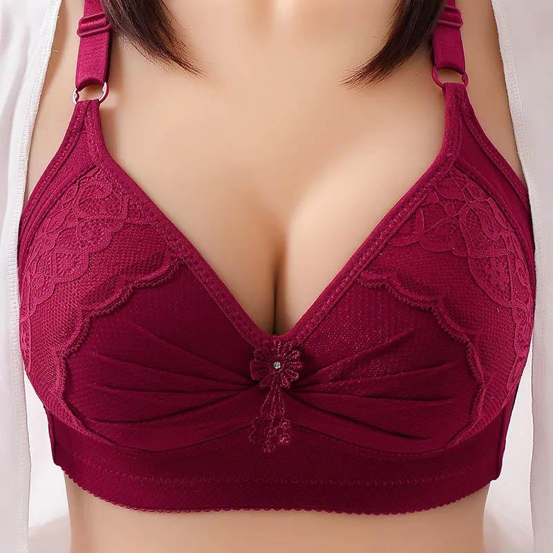 Large Size Thin Section Push-up Bra Sexy No Steel Ring Bra Anti-sagging Breathable Close-fitting Soft Bra