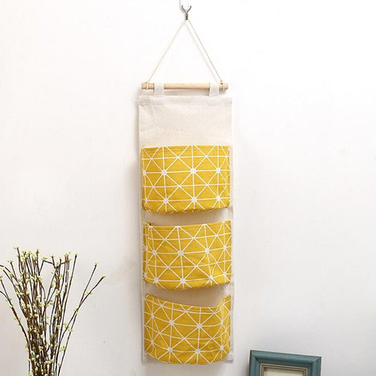 Fabric Cotton Pocket Wall Hanging Storage Bags