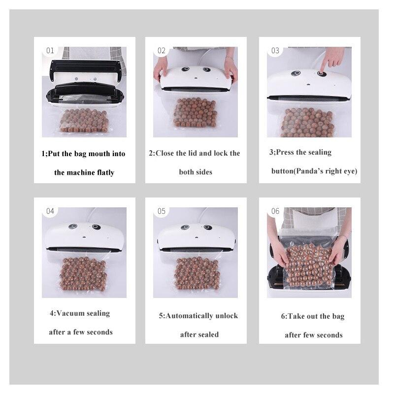 Panda Heating Sealer Food Vacuum Sealer Packing Sealing Machine For Household Dry & Moist Food Modes for Food Saver