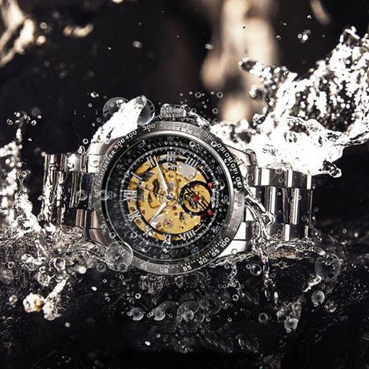 Fashion Casual Men Mechanical Watch Strap Ultra Thin Skeleton Dial Watches