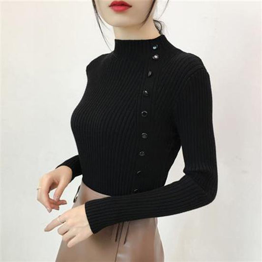 Knitting Women Sweaters and Pullovers Turtleneck Slim Casual Ladies Knitted Sweater Winter Jumpers