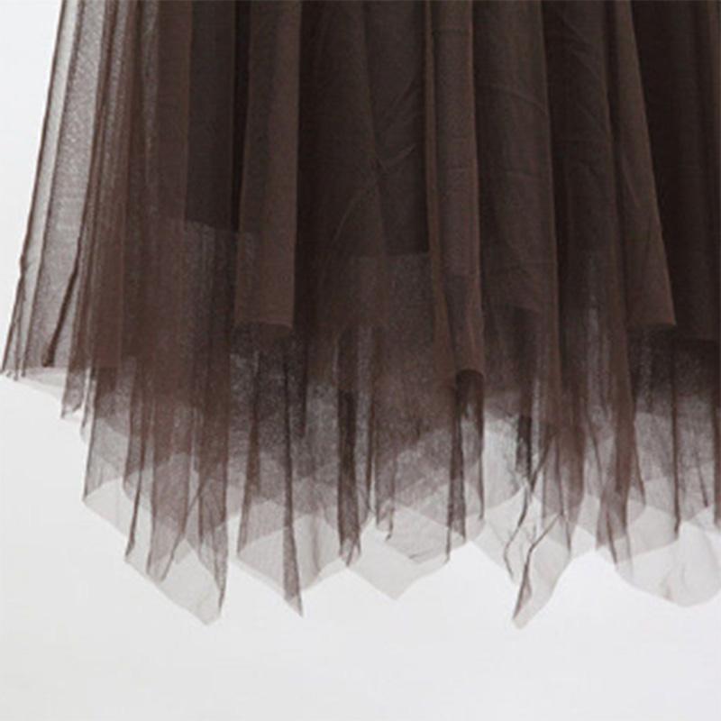 High Waist Bottoming Skirt Loose Short Women's Black Mesh Gauze Skirt Fluffy Ins Solid Color Skirt