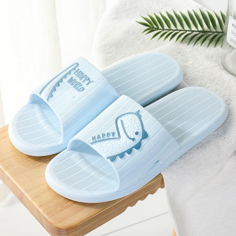 Summer Women Men Slippers Cartoon Dinosaur Thick Bottom Slide Sandals Ladies Couple Girls Boys Bathroom Shoes Zapatillas Mujer