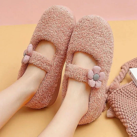 Autumn and Winter Women's Slippers Domestic Women's Slippers with Non-slip Soles Plush Slippers Indoor Cute Plush Slippers Soft Shoes