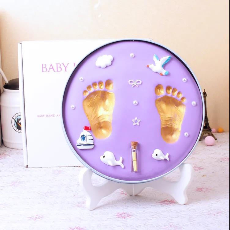 Baby's Hand and Foot Impression Mud One Year Old Gift Newborn Baby's Hand and Foot Impression Mud Full Moon Fetal Hair Souvenir Permanent