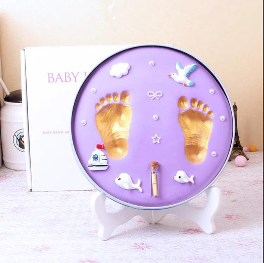 Baby's Hand and Foot Impression Mud One Year Old Gift Newborn Baby's Hand and Foot Impression Mud Full Moon Fetal Hair Souvenir Permanent