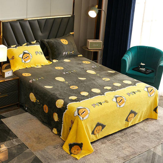 Autumn Winter Flannel Blanket Plus Velvet Bed Sheet Single Double Blanket Siesta Blanket