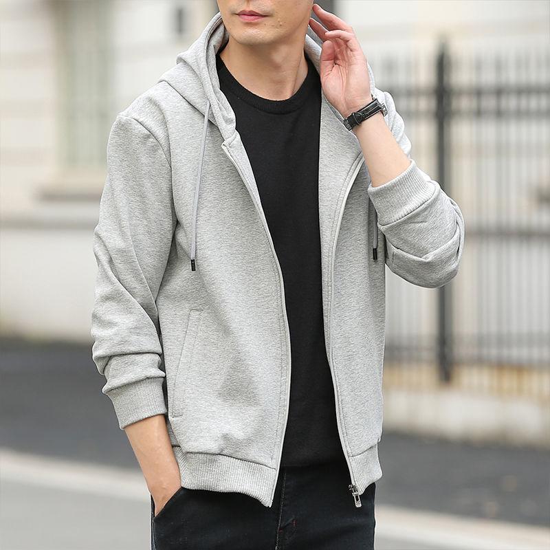 Plush Thick Hooded Sweater Men's Loose Long-sleeved Shirt Plus Fat Plus Size Casual Cardigan Jacket