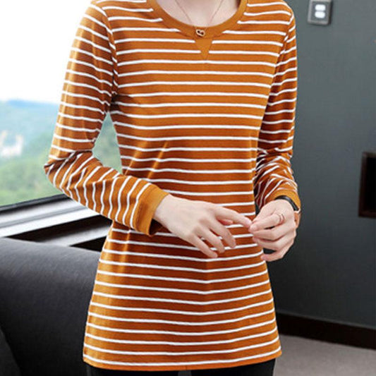 Casual Cotton Basic T-shirt Women Loose Long Sleeve Tee Shirts Female Solid Tees Ladies Fall Tops Pullover