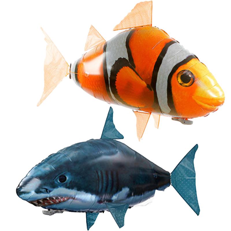 Remote Control Flying Shark+Fish Inflatable Toy Sky Swimmers Funny RC Model