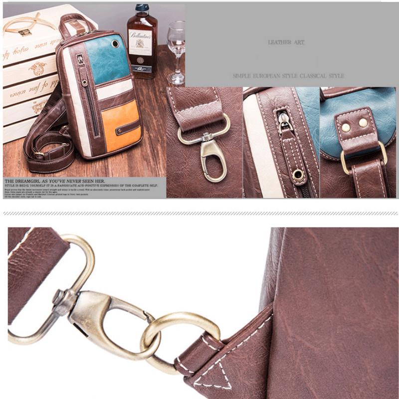 Chest Bag Men's Waterproof with Headphone Hole Messenger Bag Outdoor Sports Single Shoulder Bag