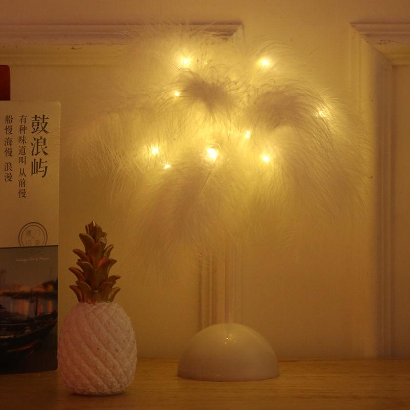 Feather acrylic Table Lamp for bedroom Bedside lamp Reading Room Sitting Room home art deco lamp