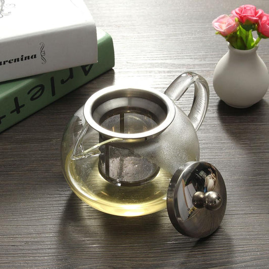 1 PC 650 ML 950 ML 1300 ML Teapot Resistant Glass With Stainless Steel Infuser Lid Office Home