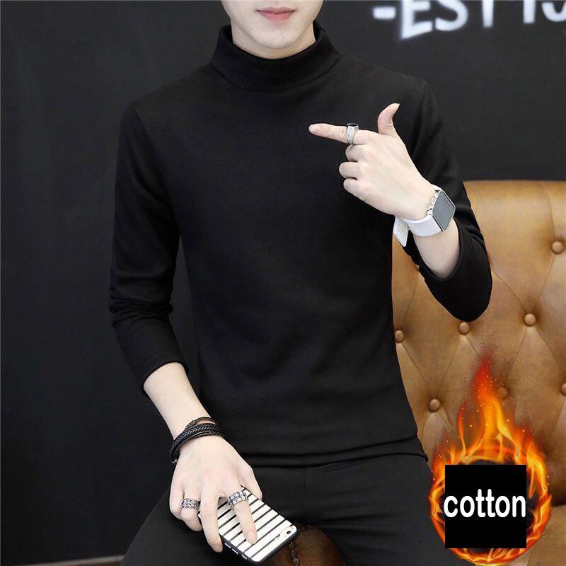 Autumn and winter warm slim body shirt long-sleeved T-shirt men fashion wild sweater men