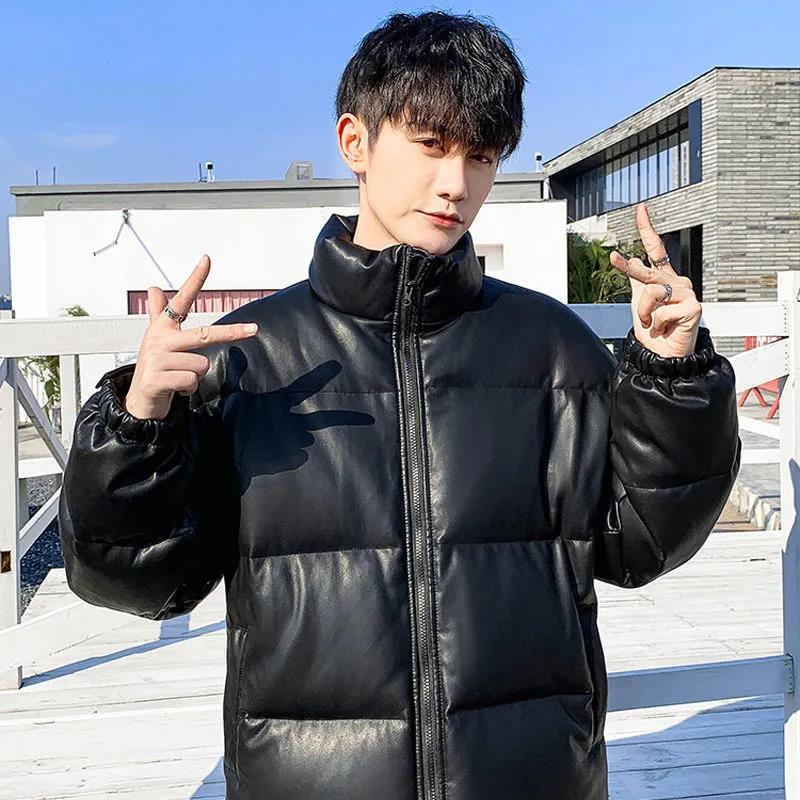 Autumn and Winter Down Jacket Men's Thick Plus Fleece Plus Size Jacket Trendy Men's Cotton Coat