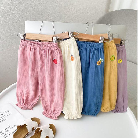 Children's Pants Summer Girls Anti Mosquito Pants Boys and Girls Air-conditioned Pants Leggings Casual Pants Children's Knickerbockers