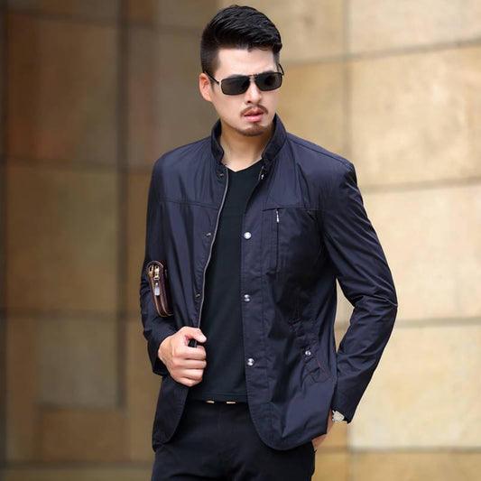Autumn Windbreaker Jacket Men Plus Size M-5XL Trench Coat Slim Fit Men Bomber Jacket Men