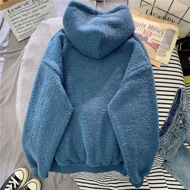 Autumn Winter Coat Pink Sweet Hooded Sorry Print Harajuku Loose Pocket Hoodies Womens Fleece Flannel Pullover Female Sweatshirt