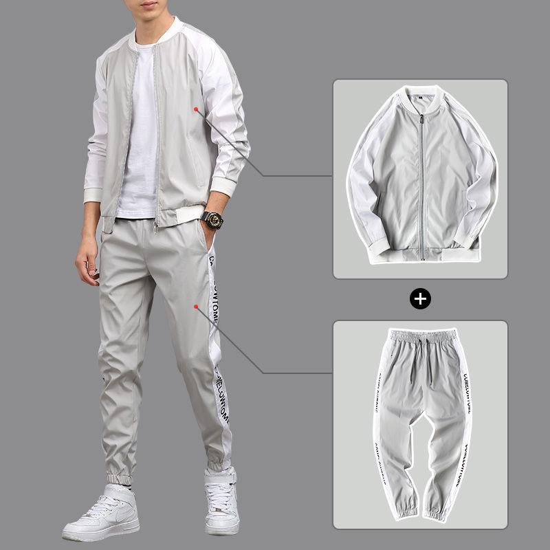 Sweatshirt Suit Large Size Spring And Autumn men's 2pcs set Fashion Wild long sleeve casual