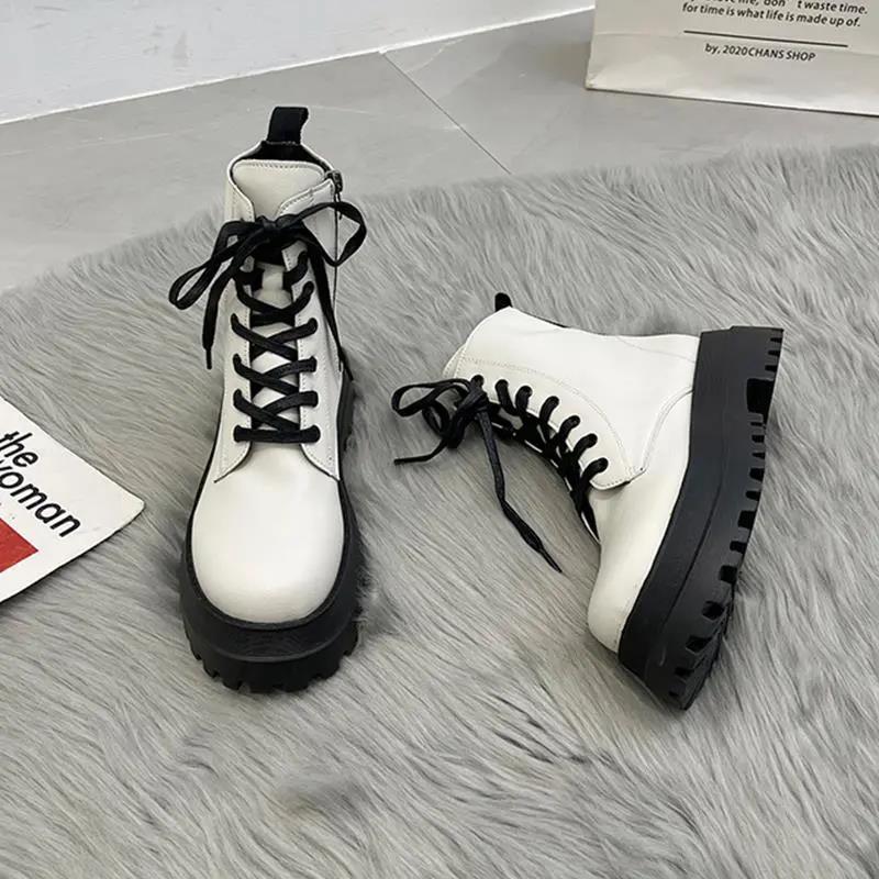 Thick-soled Martin Boots Women Winter Warm and Fleece Comfortable Side Zipper Ankle Boots