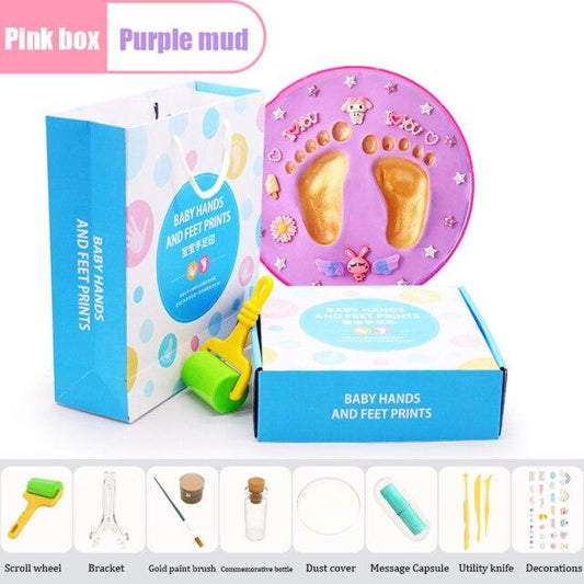 Baby Hand and Foot Mold Print Newbron Birth&Hundreds Days Souvenirs Handprint Footprint Baby Accessories Imprint Kit Gift 0-12M