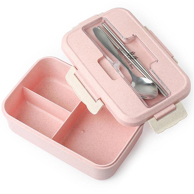 1000ml Microwave Lunch Box Wheat Straw Dinnerware Food Storage Container Portable Bento Box