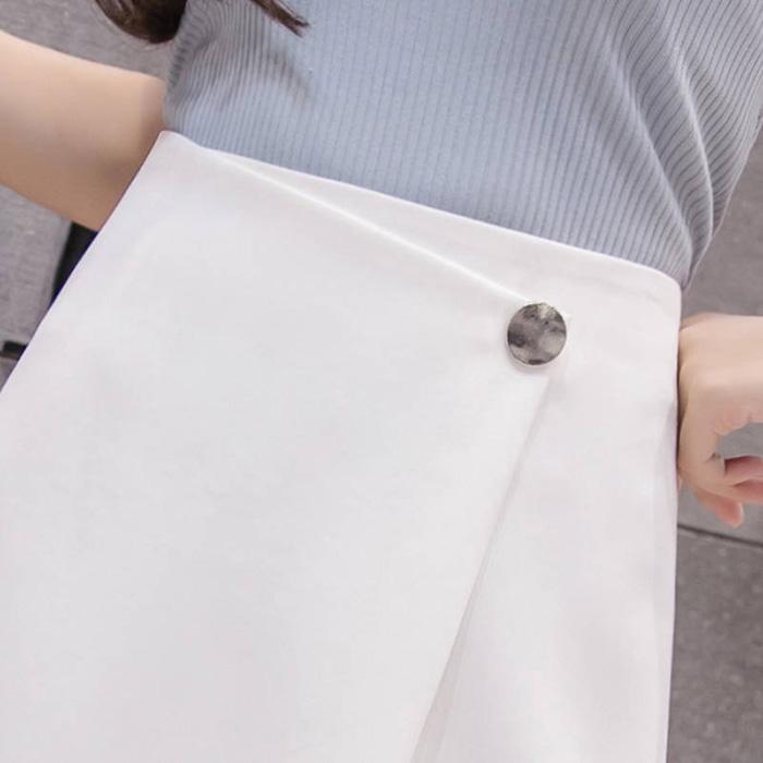 Women High-waist Chiffon Skirt Anti-light Students Thin Mini A-line Skirts Bag Hip Skirt