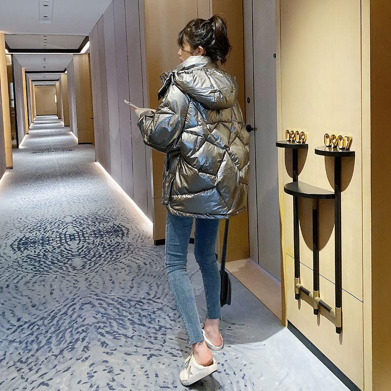 Glossy Down Jacket Women Thickened Warmth and Short Thinner Down Jacket Women