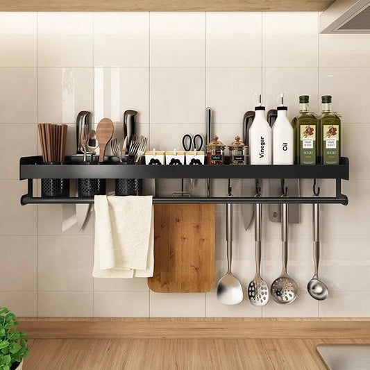 Kitchen Seasoning Supplies Shelf Household Knife Holder Chopsticks Basket Wall-mounted Multifunctional Storage Closet Shelves Organizer
