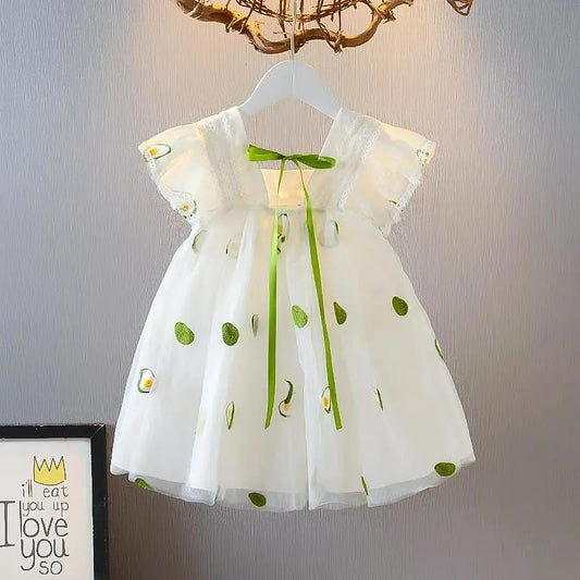 1-5 Year Old Baby Girl Cute Dress Summer Open Back Gauze Skirt Girl Flying Sleeve Princess Skirt A-line Skirt Tutu Skirt