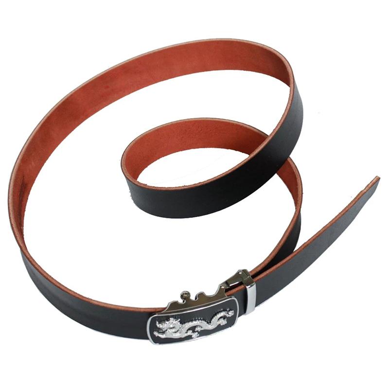 Male Lengthened 110cm-140cm Cowhide Leather Belt Alloy Automatic Buckle Wear-resistant Scratch-resistant Business Belt Husband and Dad Belt