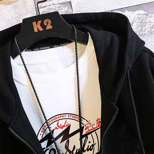 Autumn and Winter Open-body Sweater Men's Plus Velvet Warm Casual Zipper Hoodie Sweatshirts Sports Korean Version