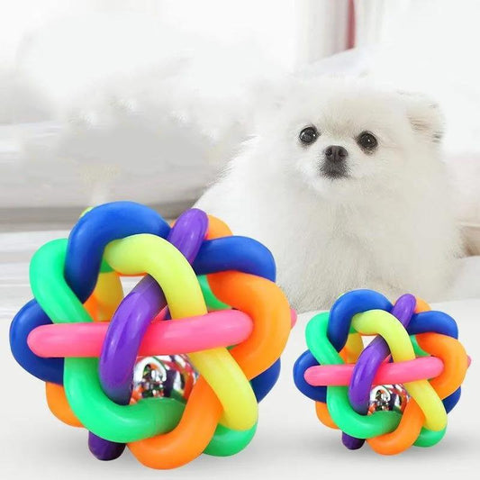 Molar Teeth Sound Bite-resistant Rope Ball Cat Pet Products Toys Teddy Puppy Dog Toys Pet Supplies Multicolor Braided Bell Ball Cat Play Tools
