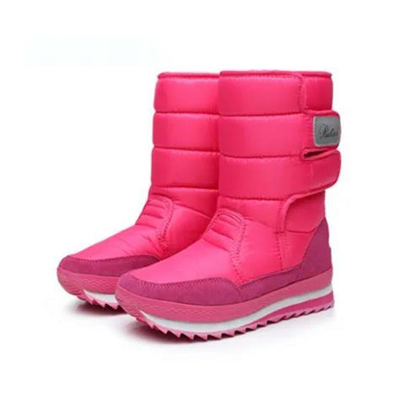 Winter Flat-bottomed Ski Boots In The Tube Thickened Women's Non-slip and Waterproof Snow Boots Plus Velvet Warm Outdoor Boots