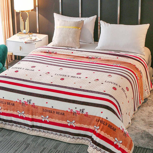Winter Plus Velvet Bed Sheet Single Double Blanket Coral Velvet Flannel Bed Sheet Velvet Blanket Double-sided Velvet Bed Blanket