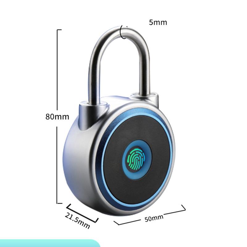Home Security Electronic Small Lock Bluetooth Remote Unlocking Charging Large Portable Waterproof Intelligent Fingerprint Padlock