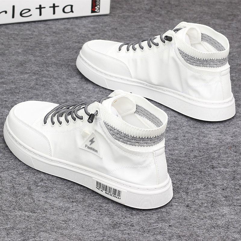 Summer Men's High-top Shoes Breathable Men's Canvas Shoes All-match Trend Casual Korean Sneakers
