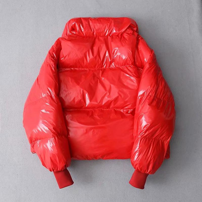 Winter Glossy Down Parka Women's Waterproof Coat Embroidery Jacket Ladys Warm Thick Casual Coat