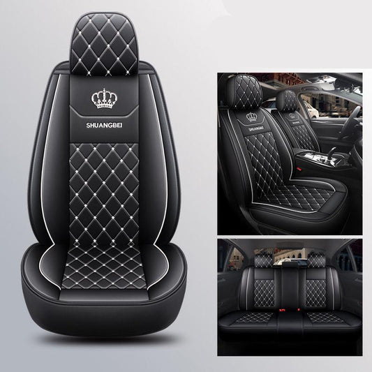 Crown Leather Car Seat Cushion Universal Seat Cushion Winter Warm and Comfortable Mat for Car Truck SUV RV