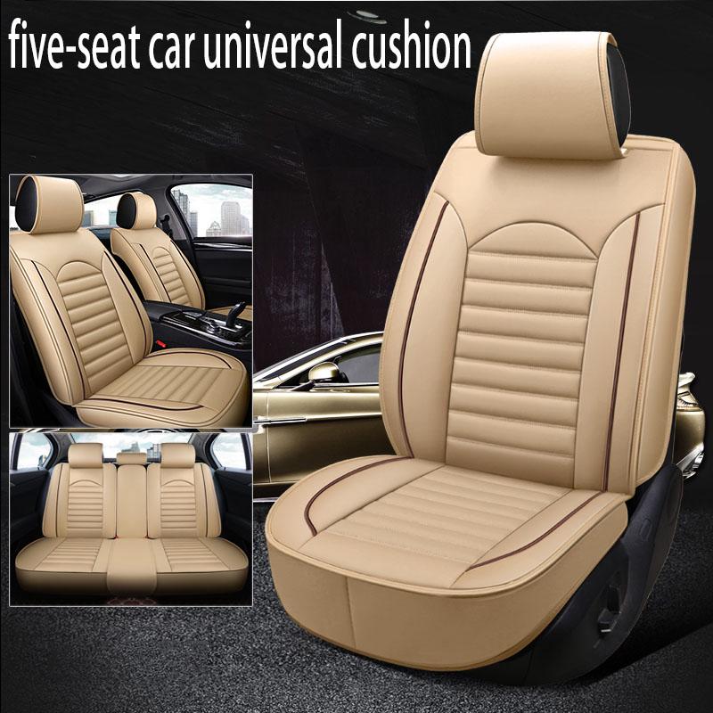 Leather Universal 5 Seat Car Seat Cover Fully Surrounded Car Cushion Four Season Car Seat Cover