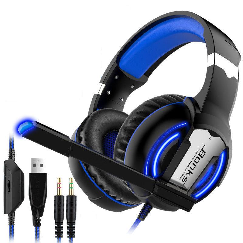 Headset Desktop Computer Headset Gaming Headset Wired with Microphone Subwoofer Headset