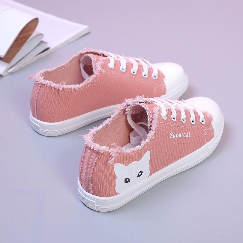 Canvas Shoes Summer White Shoes Women's Shoes Breathable Flat Student Casual Shoes