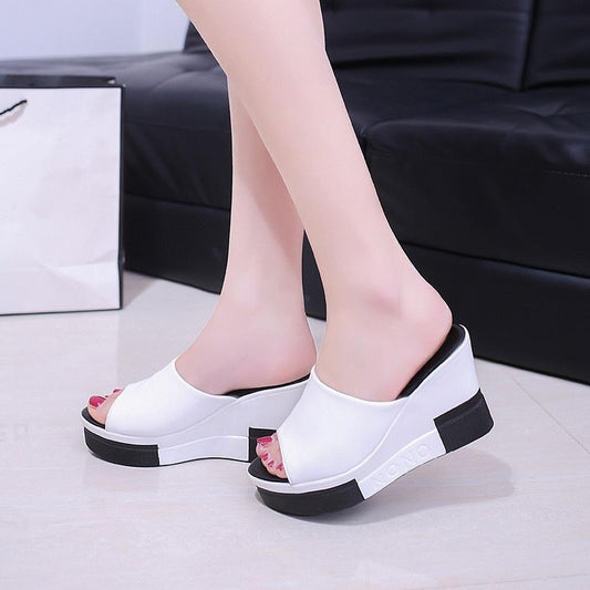 Women Summer Sandals Women's Pure Color Sandals Fashion Casual Thick Bottom Sandals