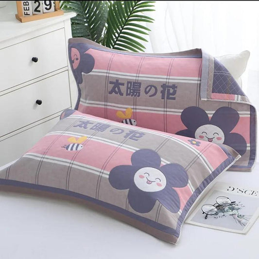 Cotton Gauze Pillow Towel Large Pair High-end Adult Thickened Couples Do Not Shed Hair Do Not Fade Pillow Towel