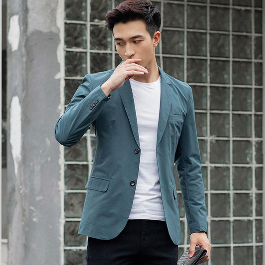 Small Suit Jacket Men's Thin Casual Suit Single-piece Solid Color Self-cultivation Business Trend Fashion All-match Blouse