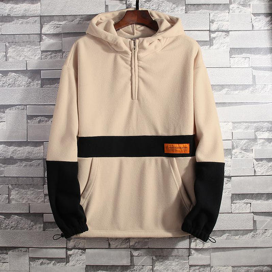 Hooded Overalls Men's Autumn and Winter Street Hip-hop Bf Casual Stand-up Collar Hoodie