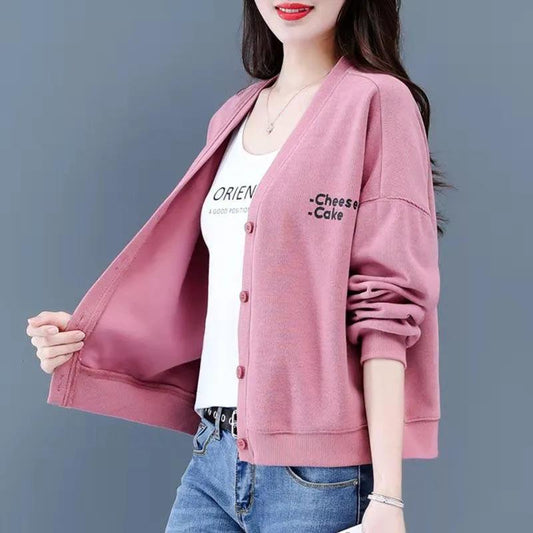 Sweater Cotton Jacket Women Korean Loose Loose Autumn and Winter Thin All-match Jacket Cardigan Sweater Short Baseball Uniform