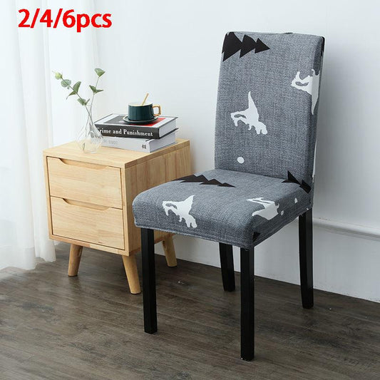 2/4/6PCS Stretch Dining Chair Cover Elastic printed Kitchen Chair Cover Removable Slipcovers Restaurant Banquet Hotel