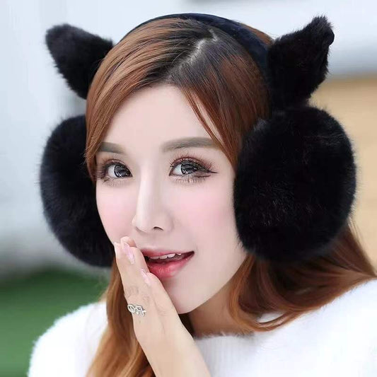 Women's Winter Earmuffs 3D Cute Cartoons Ears Warm Cap Earflap Antifreeze Ear Muffs Thick Plush Ear Pad Ear Protection Elf Earmuffs